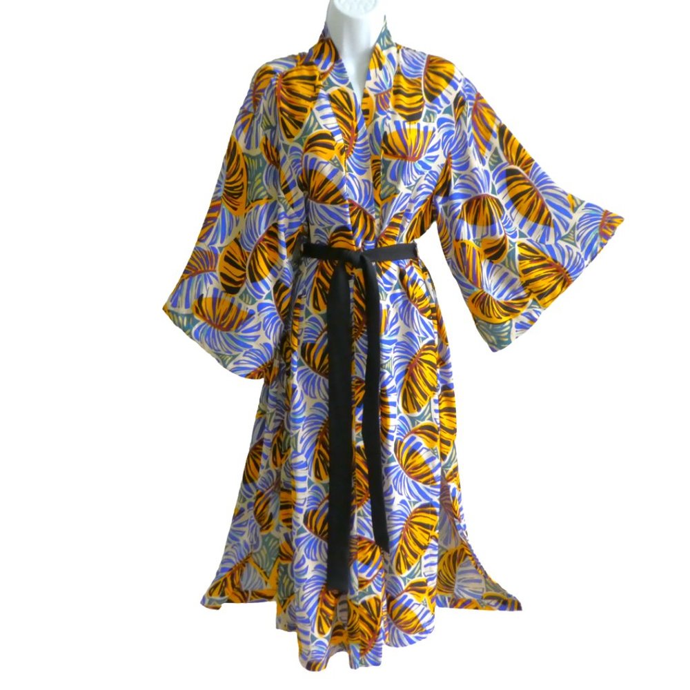 KiMoNo KaFTaN Corey Lynn Calter Anthropologie Duster Steampunk Abstract Frond